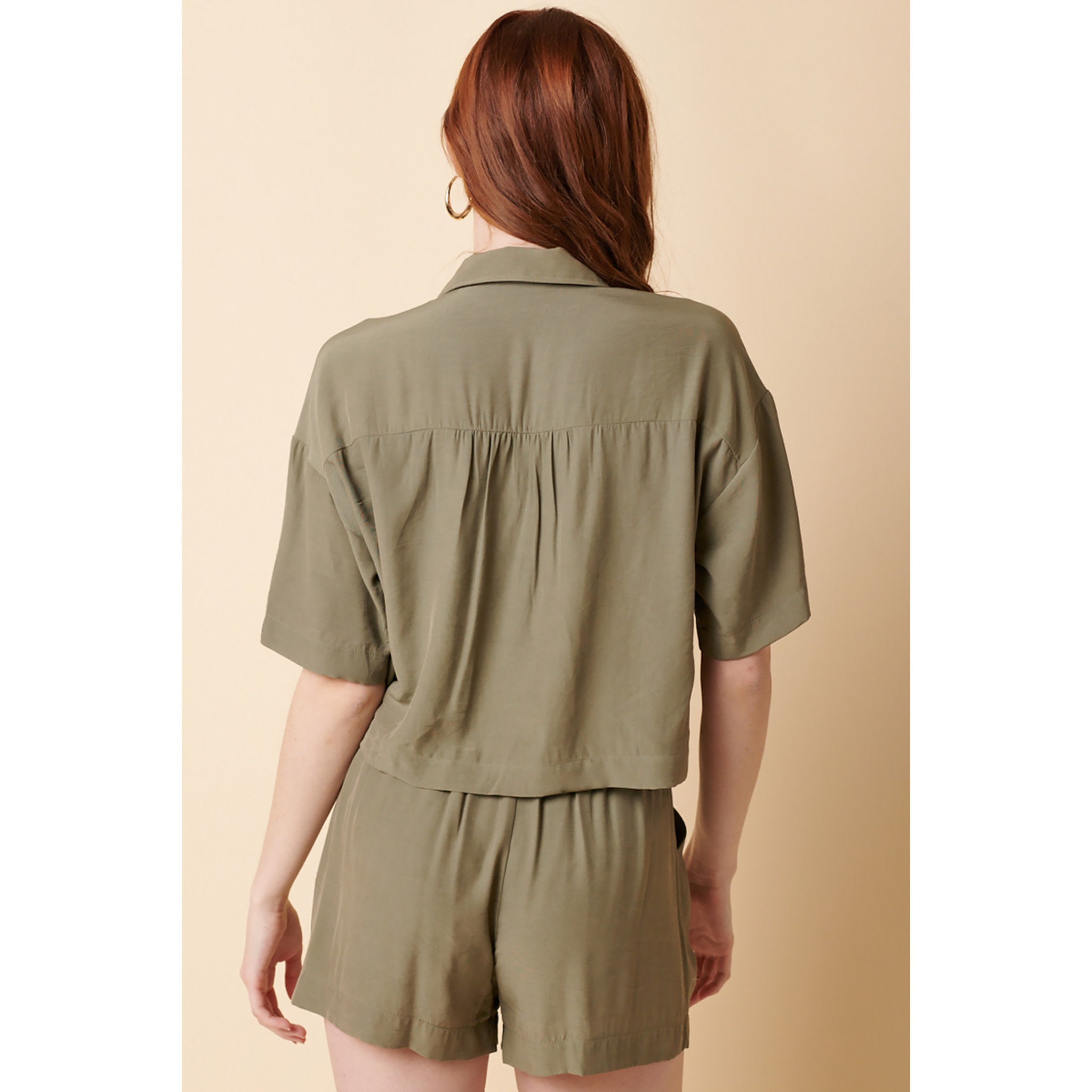 Out of Office Collar Crop Shirt