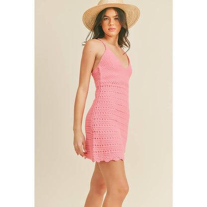 Up Town Girl Crochet Mini Dress