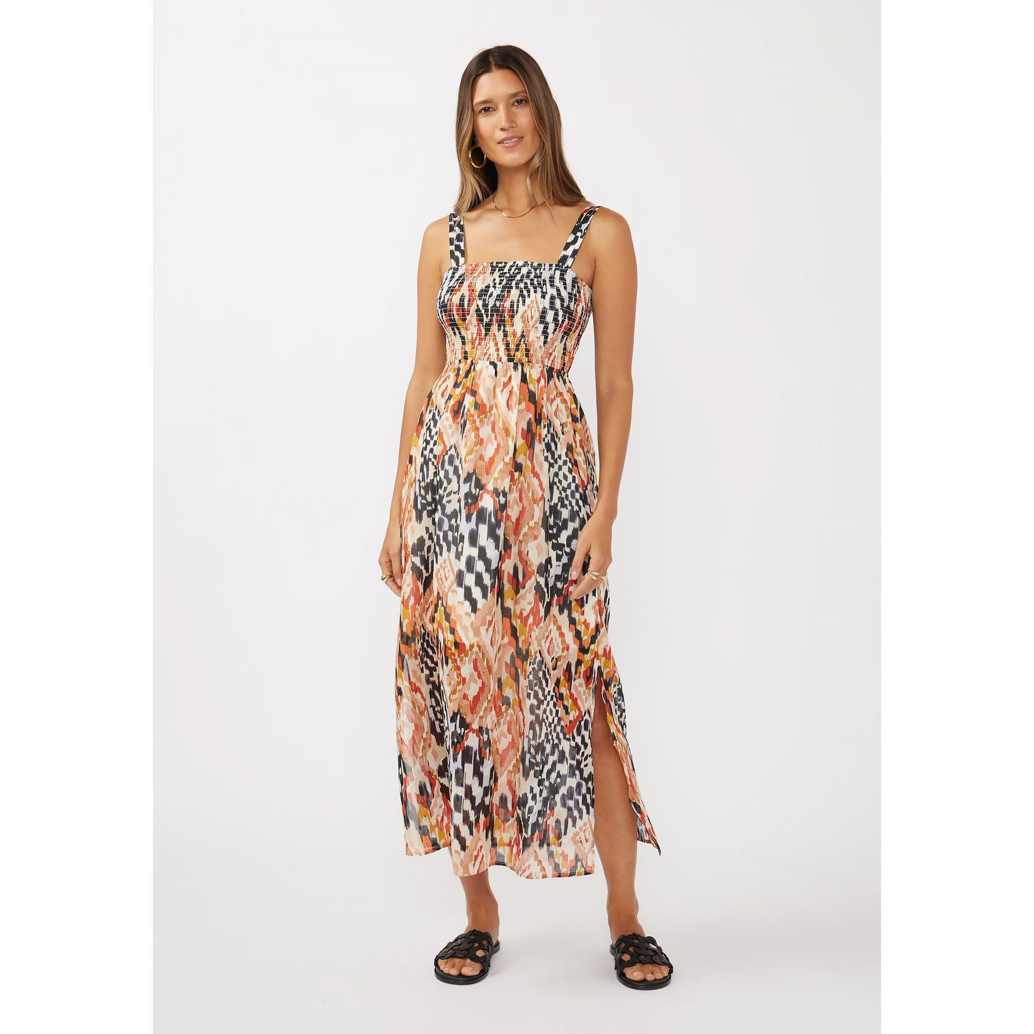 Paint the Town Smocked Midi Dress