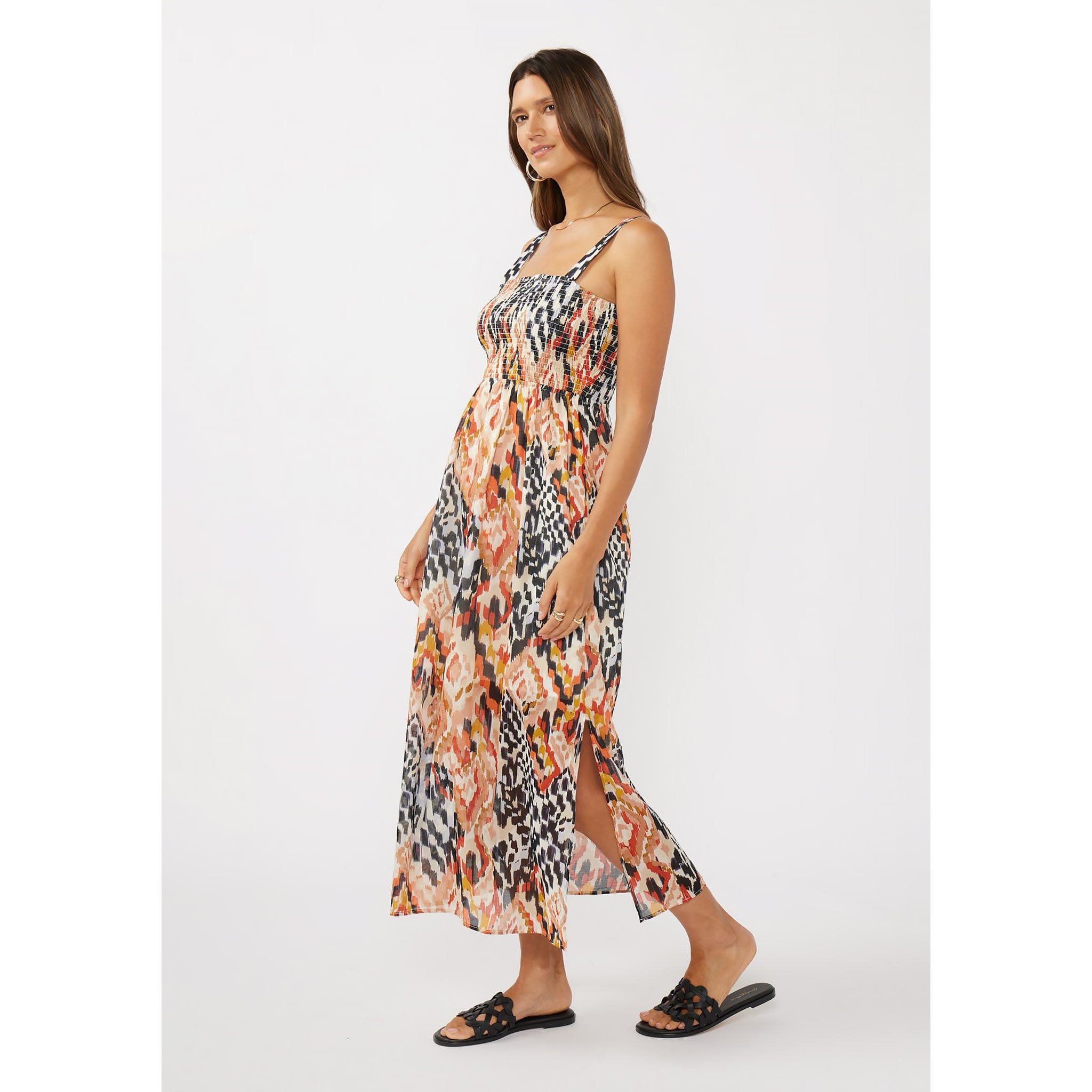 Paint the Town Smocked Midi Dress